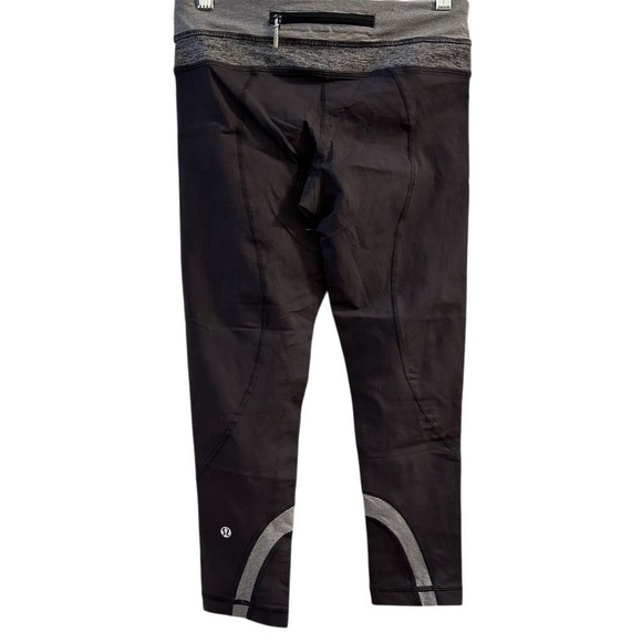 Lululemon Women's Size 4 Black Wee Stripe Crop Leggings Running Yoga - Picture 4 of 8